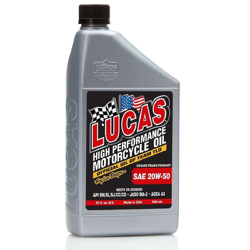 Lucas Oil 10700 SAE 20W-50 Motorcycle Oil – Gray, 1 Quart (32 Ounces)