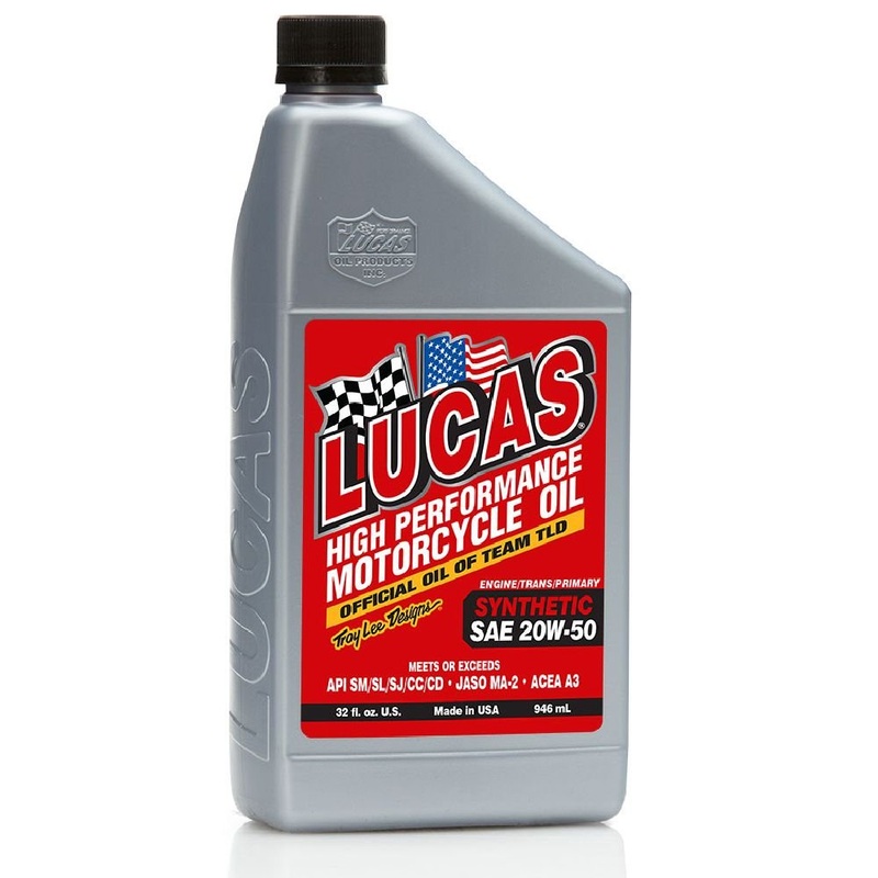 Lucas Oil 10702 SAE 20W-50 Synthetic Motorcycle Oil – 1 Quart Bottle