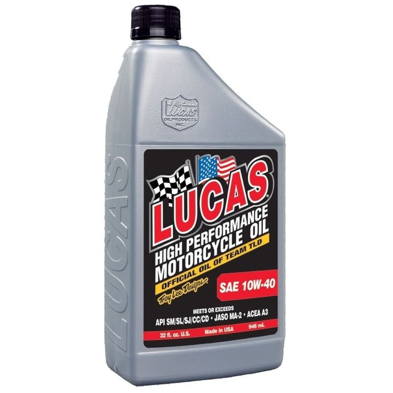 Lucas Oil 10767 High Performance Synthetic SAE 10W-40 Motorcycle Oil – 1 Quart
