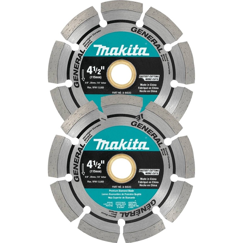Makita A-97623 4-1/2 Diamond Blade, Segmented, General Purpose, 2/pk