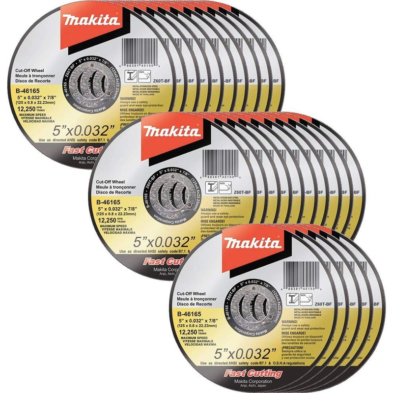 Makita B-46165-25 5 x .032 x 7/8 Ultra Thin Cut-Off Wheel (25 Pack), Stainless