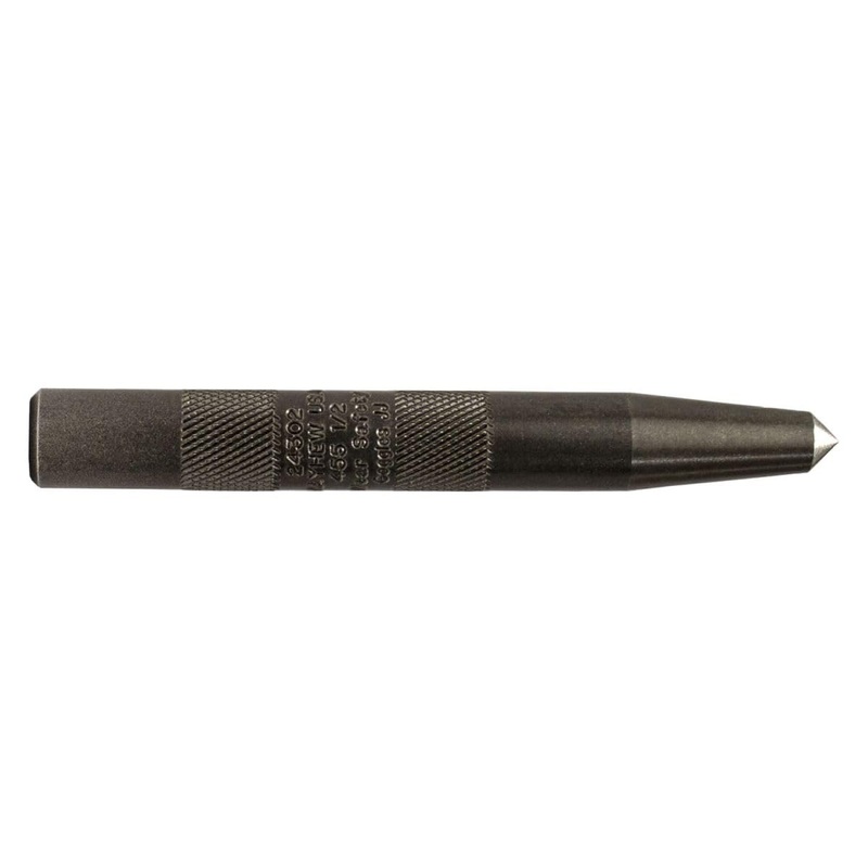 Mayhew Tools 24302 Knurled Center Punch, 1/2, Black Oxide Finish