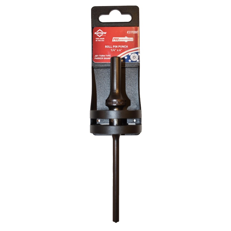 Mayhew Tools 31950HT Pneumatic Roll Pin Punch, 1/4 x 6 Hang Tag, Black Oxide Finish