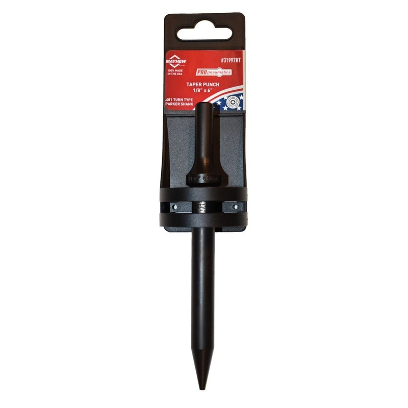 Mayhew Tools 31997HT Pneumatic Taper Punch, 1/8 x 6 Hang Tag, Black Oxide Finish