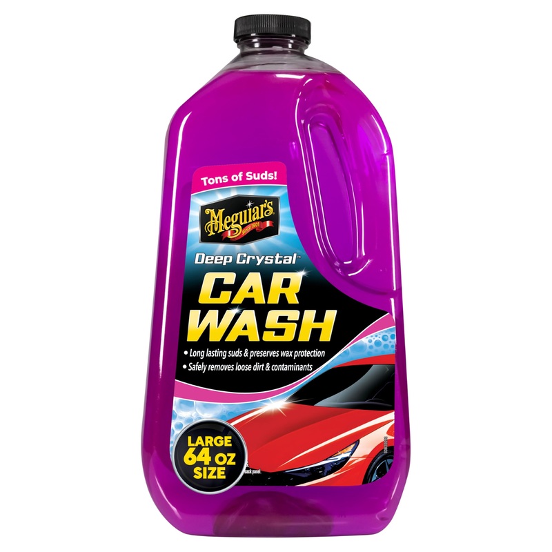 Meguiar’s Deep Crystal Car Wash – Car Wash Shampoo that Cleans Paint, Enhances Gloss, and Preserves Wax Protection, pH Balanced Car Wash Soap with Excellent Foaming Action, 64 Oz