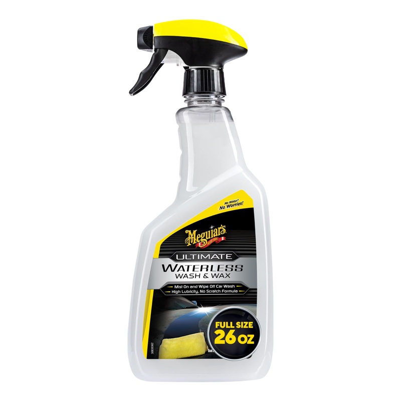 Meguiar’s Ultimate Waterless Wash & Wax, Scratch-Free Waterless Car Cleaning Spray That Makes Detailing Quick and Easy, 2-in-1 Cleaner and Protection to Help Your Ride Shine, 26 Oz