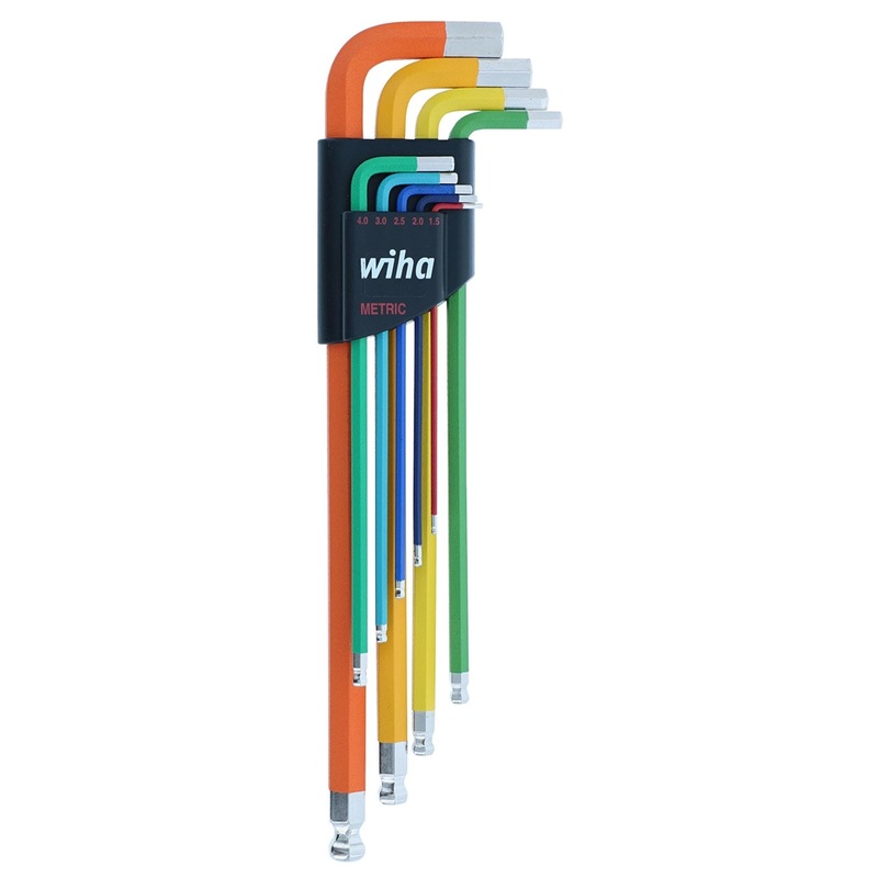 Wiha 66980 9 Piece Ball End Color Coded Hex L-Key Set – Metric
