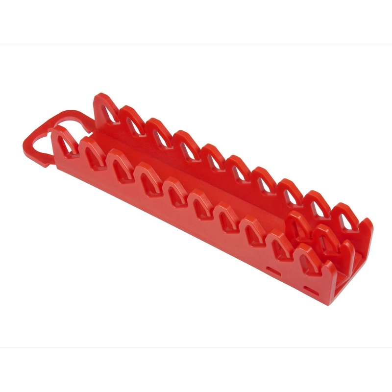 Ernst Manufacturing 10-Tool Screwdriver Gripper – Screwdriver Holder in Vibrant Red (Model 5310) with Handle for Portable or Pegboard Storage Of Your Screwdriver Set