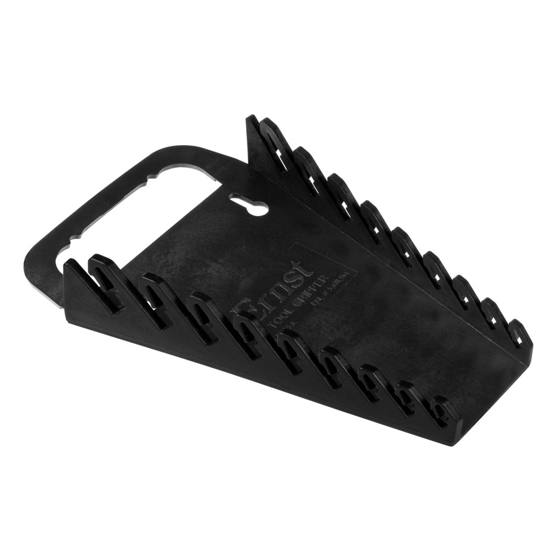Ernst Manufacturing 5085 9-Wrench Gripper Portable Wrench Organization – Sturdy Flexible Design, Fits 1/4 to 3/4 & 6-15 mm, Black
