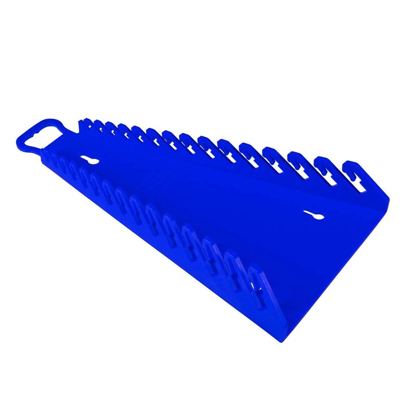 Ernst Manufacturing 5155 15-Wrenches Reverse Gripper Portable Wrench Organizer – Durable Flexible Grip, Easy Wrench Removal, Holds 1/4 to 1 1/8 & 6-20 mm, Blue