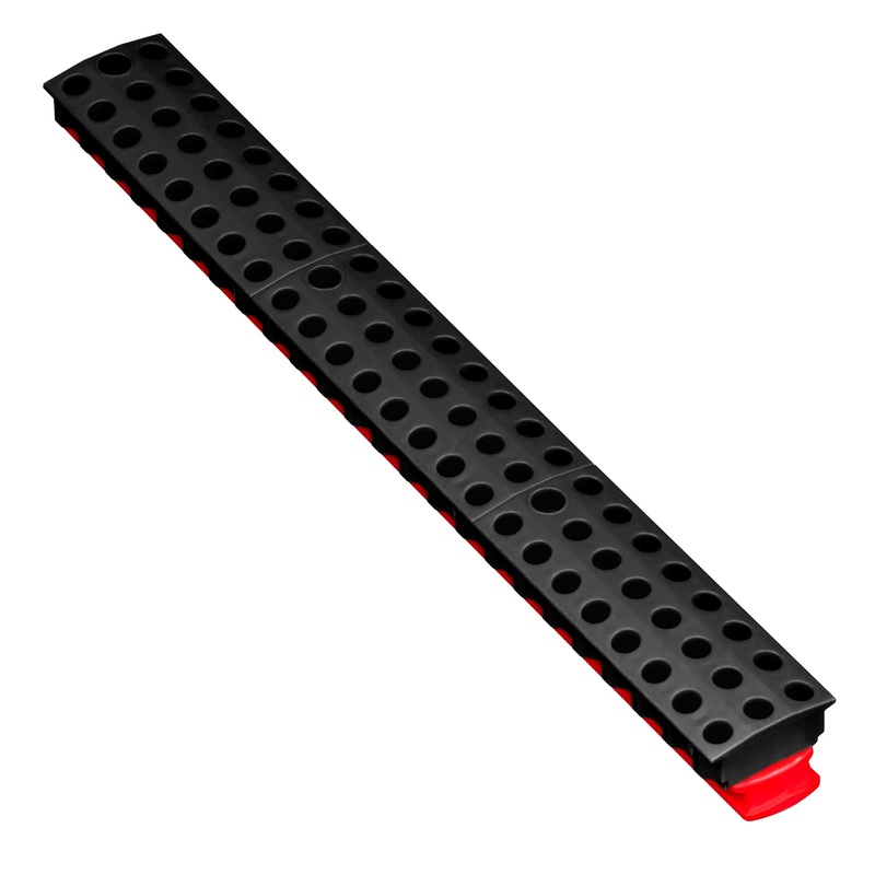 Ernst Manufacturing 72 Tool Magnetic Bit Bar, 1/4 Hex Bit Organizer with Magnetic Base, Screwdriver Bit Tray – Red/Black