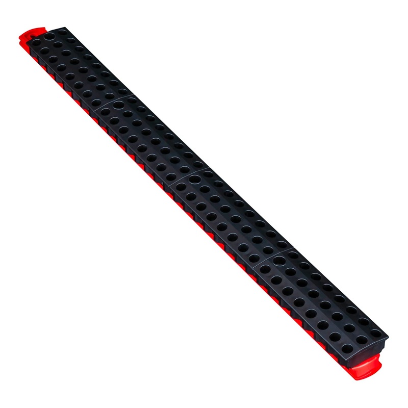 Ernst Manufacturing 96 Tool Magnetic Bit Bar, 1/4 Hex Bit Holder – Red/Black