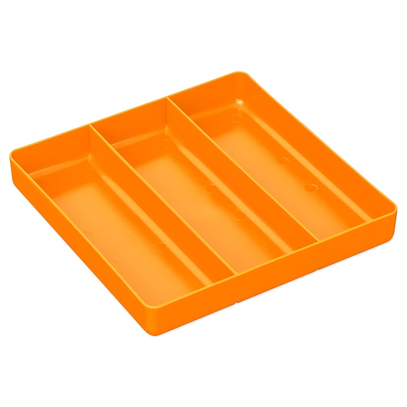 Ernst Manufacturing Toolbox Tray: Stackable Tray in Orange with 3 Compartments – Ideal for Trades, Mechanics, Electricians, Plumbers, Household Use, Hobbies, and More – Heavy Duty – Made in the USA