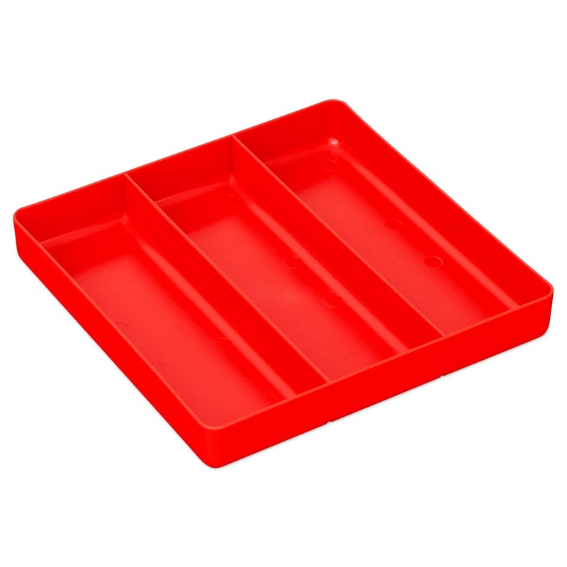 ERNST MFG Tool Garage Organizer Tray, Red, 3-Compartments – Made in the USA