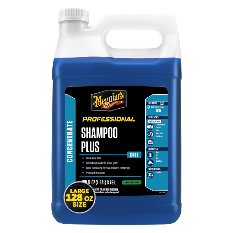 Meguiar’s D1111 Shampoo Plus  Car Wash Soap Gently Cleans Without Swirling or Scratching, Car Wash Foam Soap Effectively Lifts Dirt and Grime Leaving Car Slick To The Touch  1 Gallon