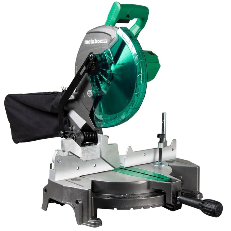 Metabo HPT 10-Inch Compound Miter Saw, 15-Amp Power Saw with Large 10-Inch Table, Precision Miter Angles, Single Bevel 0-45, 24T TCT Blade, Positive Stops, Lightweight Design, C10FCGS