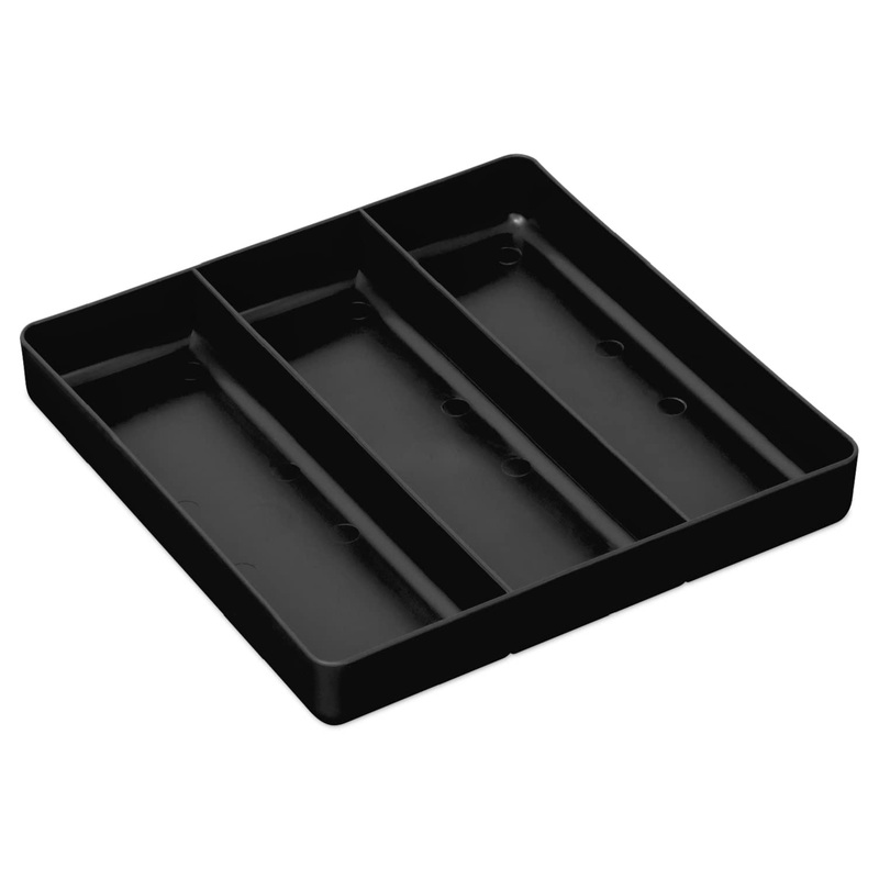 Organizer Tray: Lightweight, Stackable Home, Office & Workshop Tray in Black with 3 Compartments – Ideal for Mechanics, Electricians, Plumbers, Crafting, Hobbies – Impact Resistant, Fits in Drawers