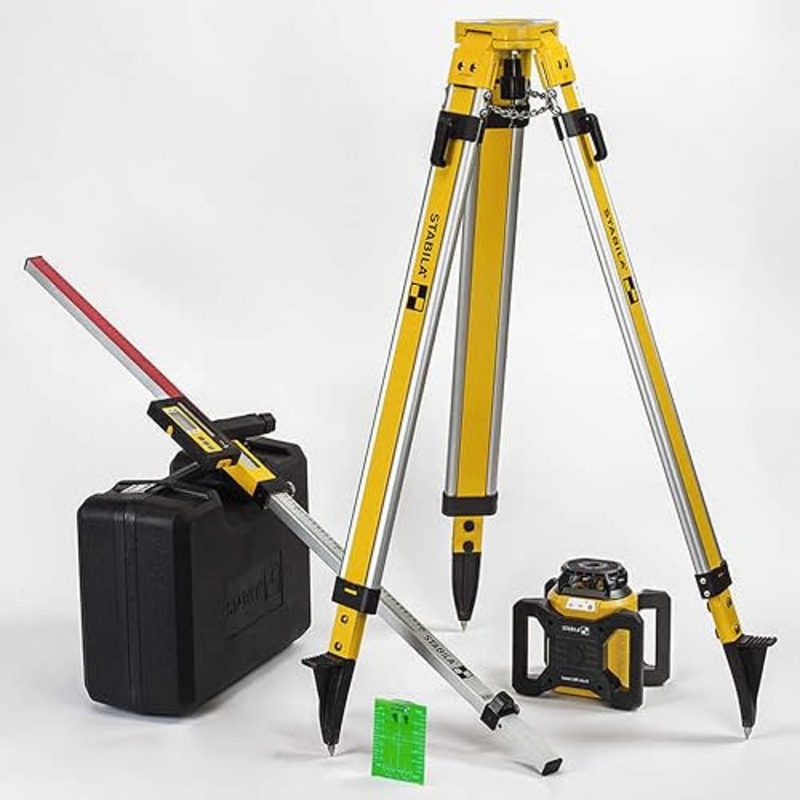 STABILA LAR 160 G Green Rotation Self-Leveling Laser Set with Tripod & Grade Rod