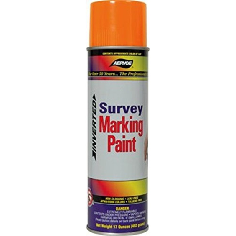 Aervoe 222 17 oz. Fluorescent Orange Survey Marking Paint 12 pack