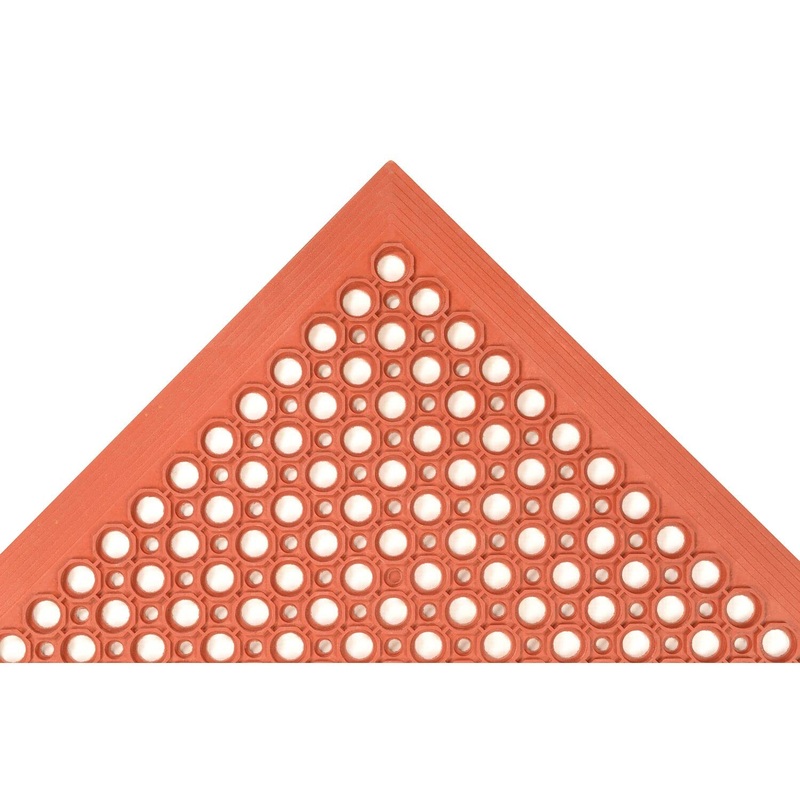 NoTrax 3′ x 3′ Anti-Fatigue Lightweight Restaurant Rubber Floor Mat with Drainage Holes, Beveled Edges, Non-Slip Mats, Red, T30 Competitor, T30S0033RD 3′ x 3′ Red Solid