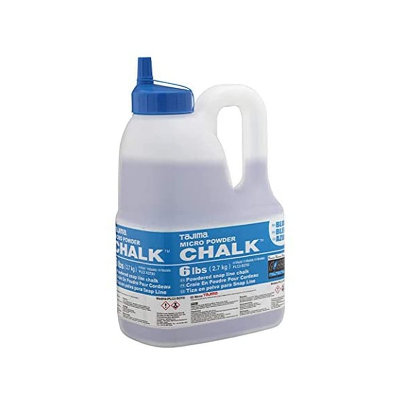 Tajima Micro Chalk – Blue 6 lbs (2.7kg) Ultra-Fine Snap-Line Chalk with Durable Bottle & Easy-Fill Nozzle – PLC2-B2700 6 lbs (2.7kg) Blue