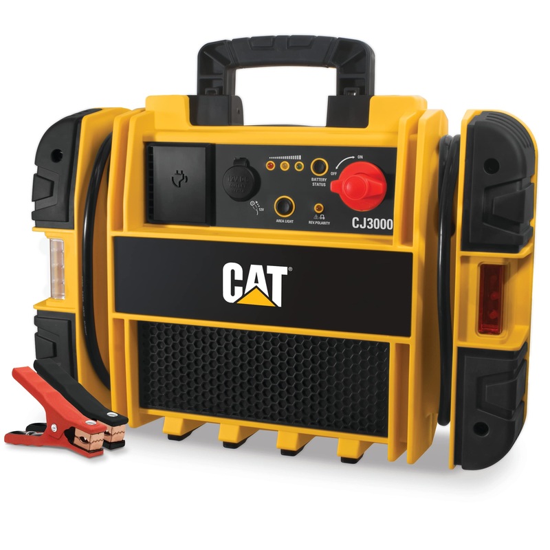 CAT CJ3000 Professional Jump Starter 2000 Peak Amp Battery Booster, Built-In Power Switch, Battery Clamps, Yellow