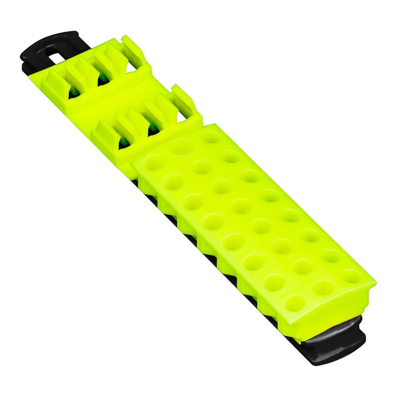 Ernst Manufacturing 30 Tool Magnetic Bit Buddy, 1/4 Hex Bit Holder – Blk/Hi-Viz Black & Hi-viz