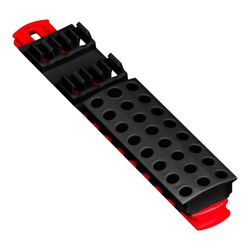 Ernst Manufacturing 30 Tool Magnetic Bit Buddy, 1/4 Hex Bit Holder – Red/Blk Black & Red