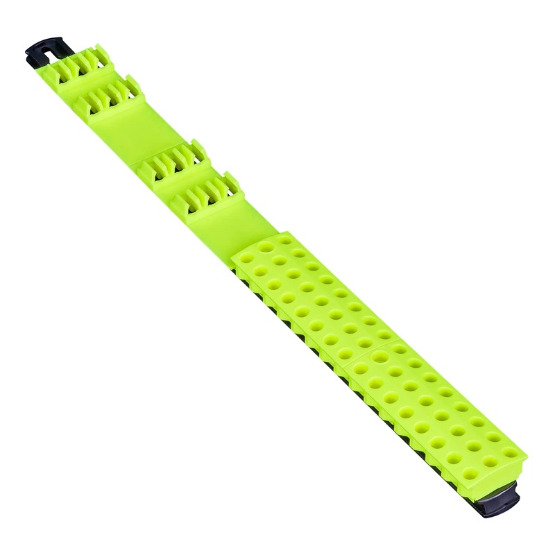 Ernst Manufacturing 60 Tool Bit Bar with Magnetic Base, 1/4 Hex Bit Storage and Organizer for Professionals – Black/Hi-Viz 60 Tool Black & Hi-Viz