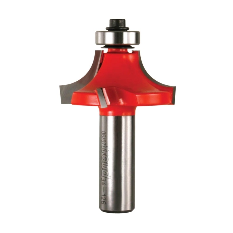 Freud Quadra-Cut Radius Rounding Over Bit with Perma-Shield Coating for Flawless Finish – 4 Cutters, 1/2 Shank Dia., 1/2 Radius, 2-3/4 Length – 34-126 1/2 Radius 1/2 Shank Rounding Over (Quadra-Cut)