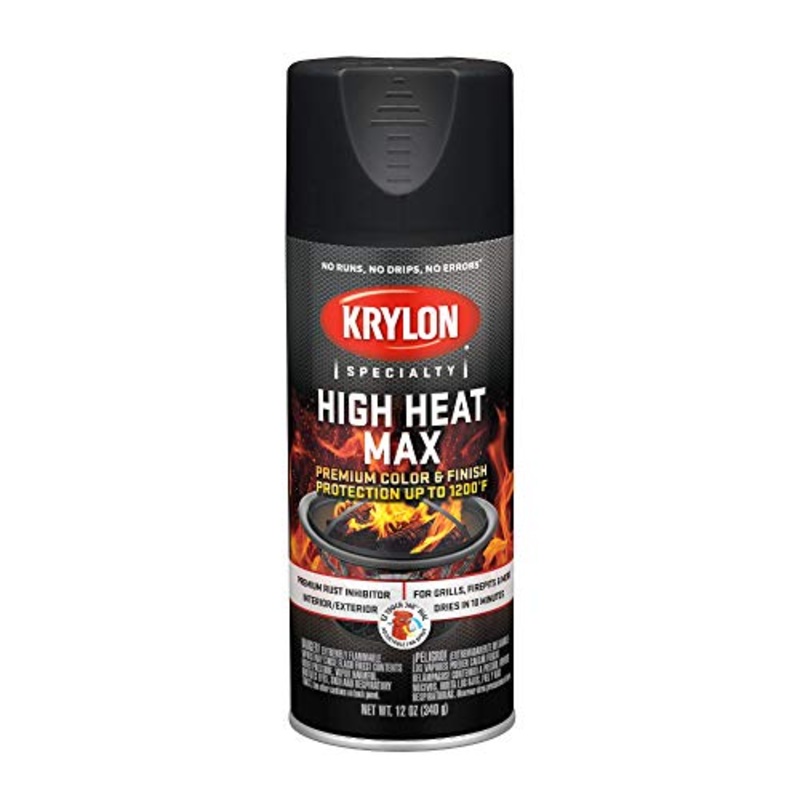Krylon K01607000 High Heat Max, Black, Gloss, 12 ounce