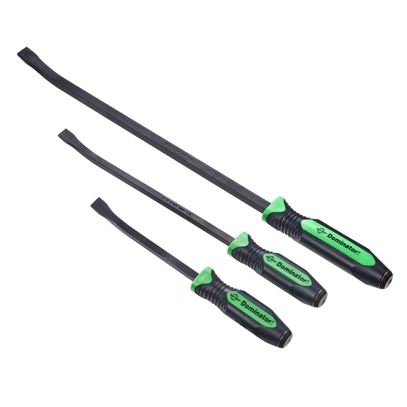 Mayhew Tools 14071GN Dominator Pro Pry Bar Set, 3-Piece Curved, Green Curved 12, 17 & 25 Curved Pry Bars Green