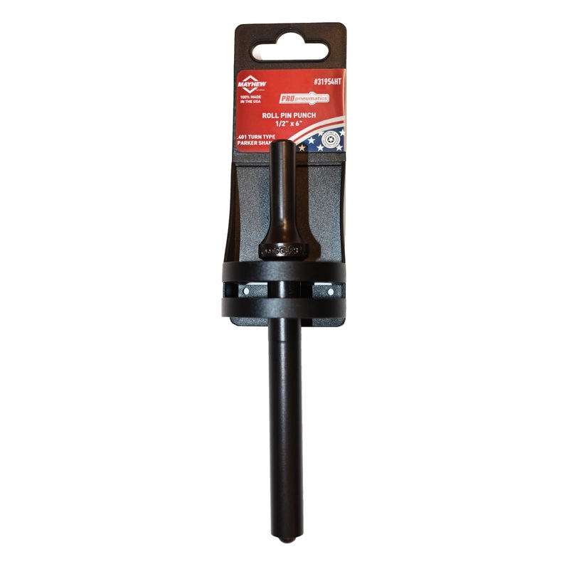 Mayhew Tools 31954HT Pneumatic Roll Pin Punch, 1/2 x 6 Hang Tag, Black Oxide Finish