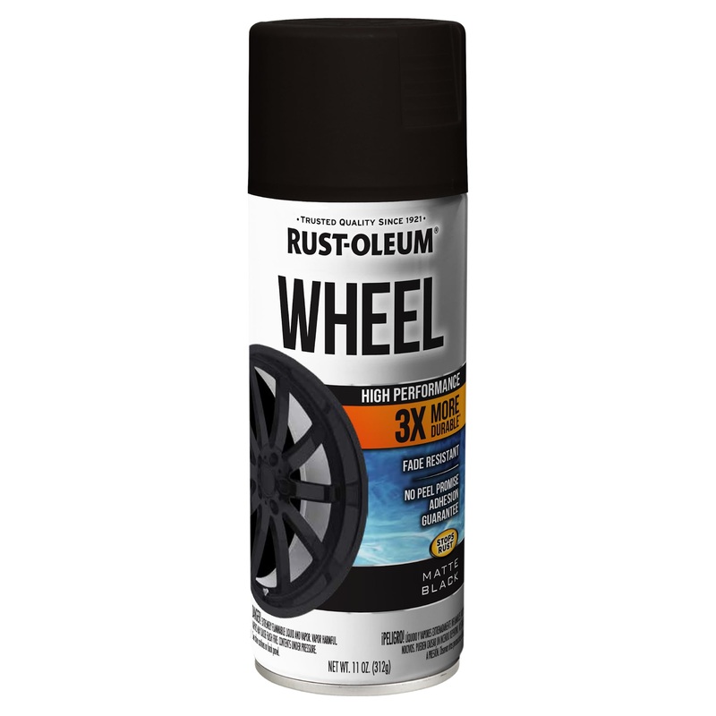 Rust-Oleum 366438 High Performance Wheel Spray Paint, 11 oz, Matte Black (Pack of 1)