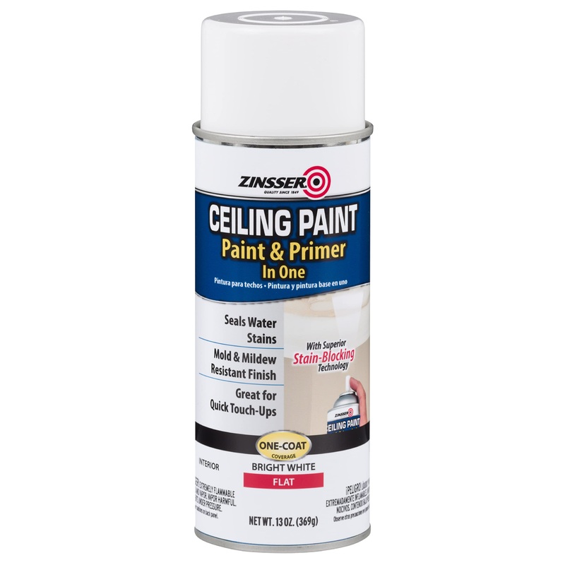 Zinsser Ceiling Acrylic Paint & Primer in One, 13 oz, Flat White (Pack of 1)