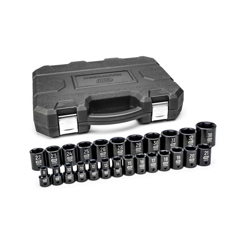 19 Pc. 1/2 Drive 6 Point SAE Impact Socket Set