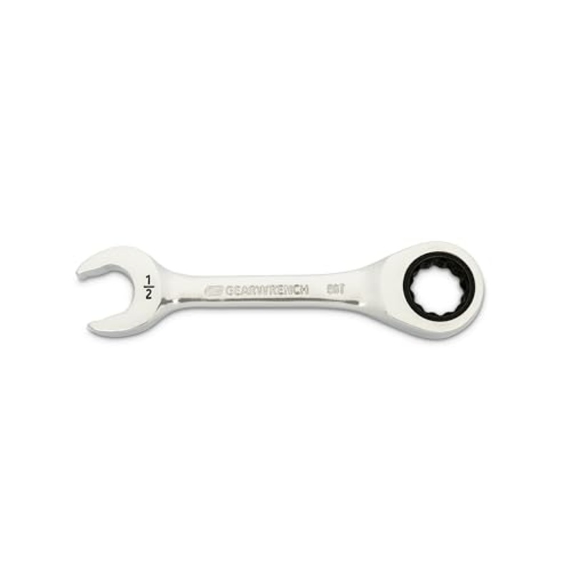 GEARWRENCH 1/2 90-Tooth 12 Point Stubby Combination Ratcheting Wrench | 86853