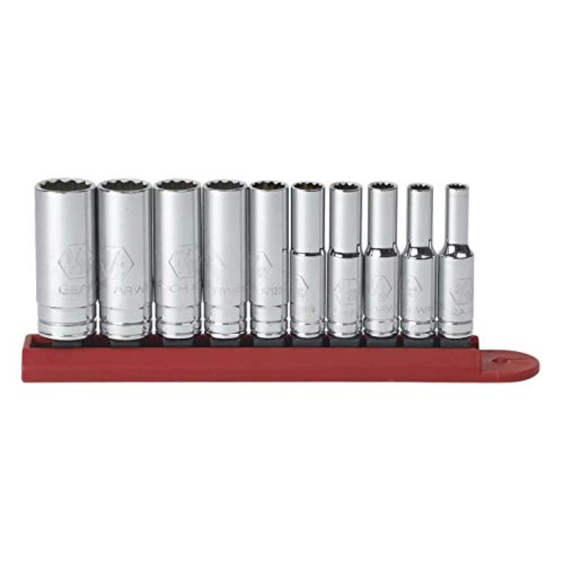 GEARWRENCH 10 Pc. 1/4 Drive 12 Pt. Deep Socket Set, SAE – 80309D