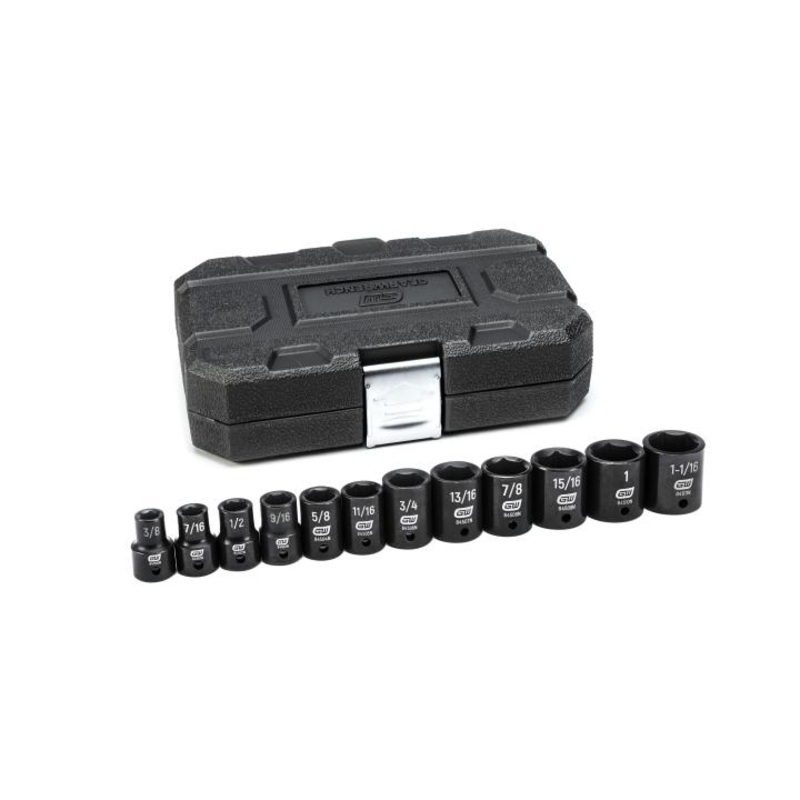 GEARWRENCH 12 Pc. 1/2 Drive 6 Pt. Standard Impact Socket Set, SAE – 84931N