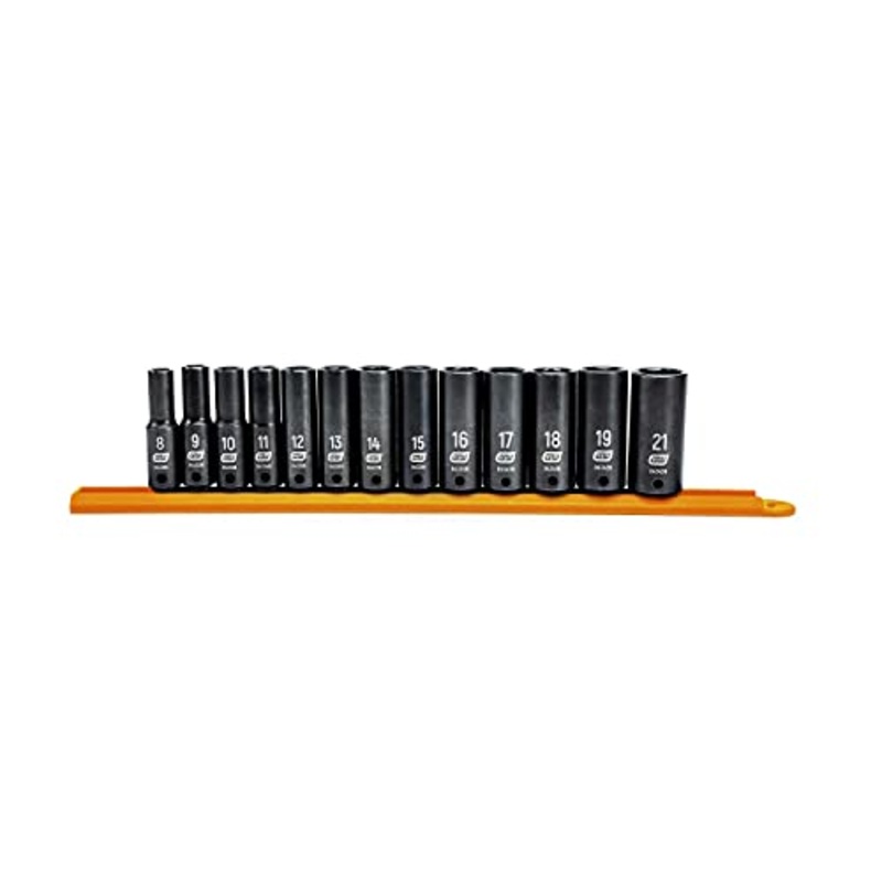 GEARWRENCH 13 Pc. 3/8 Drive 6 Pt. Deep Impact Socket Set, Metric – 84914N