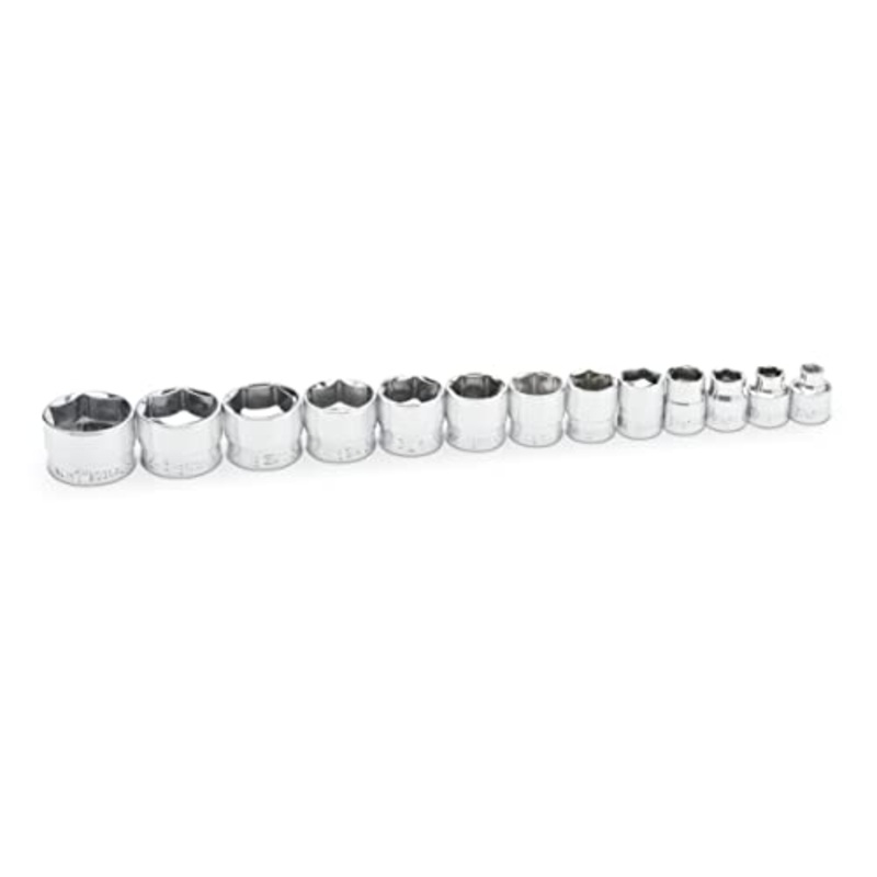 GEARWRENCH 13 Piece 3/8 Drive 6 Point SAE Stubby Socket Set – 81397