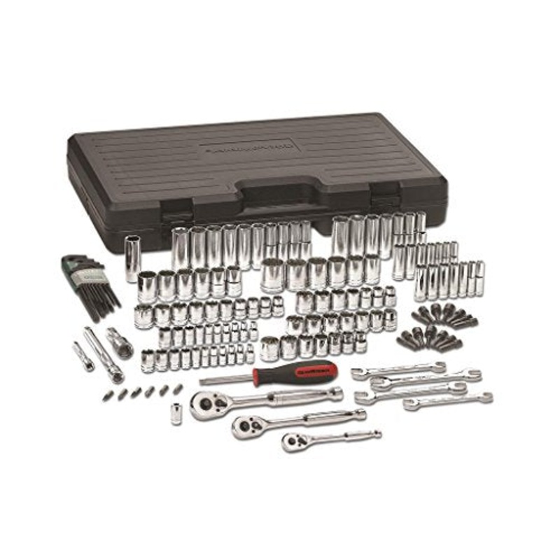 GEARWRENCH 141-Piece Mechanics Tool Set – 1/4, 3/8, and 1/2 Drive, 6 & 12-Point, Standard & Deep, SAE/Metric -80931