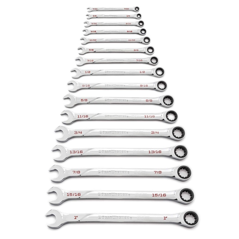 GEARWRENCH 16 Pc. 120XP Universal Spline XL Ratcheting Combination Wrench Set, SAE – 86451