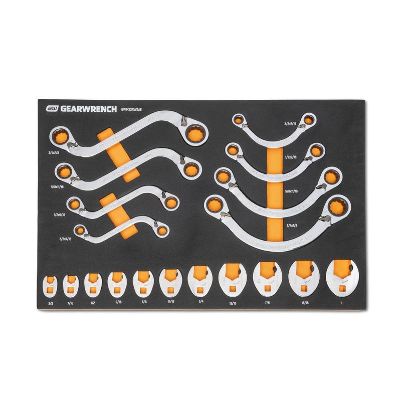 GEARWRENCH 19 Piece Specialty Ratcheting SAE Wrench Set in Foam Storage Tray – GWMSSRWSAE