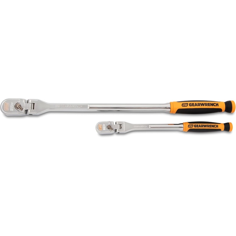 GEARWRENCH 2 Piece 1/4 and 3/8 Drive 120XP Dual Material Flex Handle Teardrop Ratchet Set | 81204XP