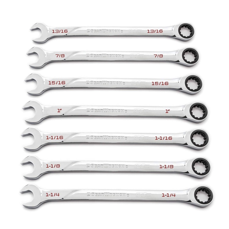 GEARWRENCH 7 Pc. 120XP Universal Spline XL Ratcheting Combination Wrench Set, SAE – 86452