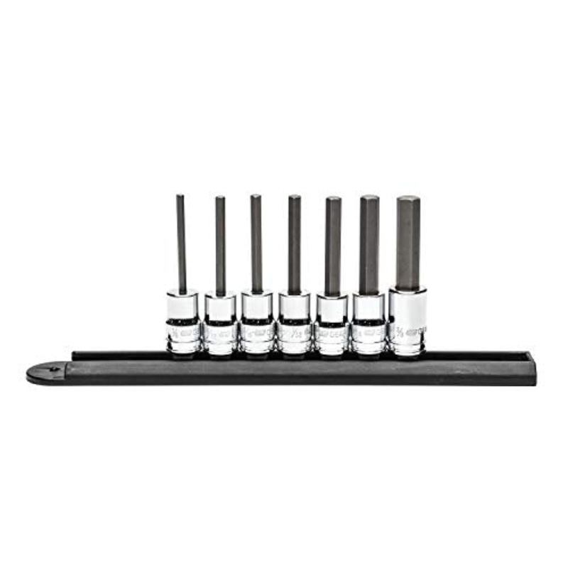 GEARWRENCH 7 Pc. 3/8 Drive Mid-Length Hex Bit Socket Set, SAE – 82529
