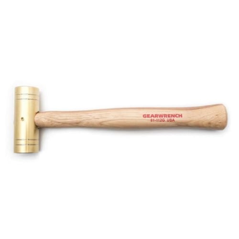 GEARWRENCH Brass Hammer with Hickory Handle, 2 lb. – 81-112G, Gold