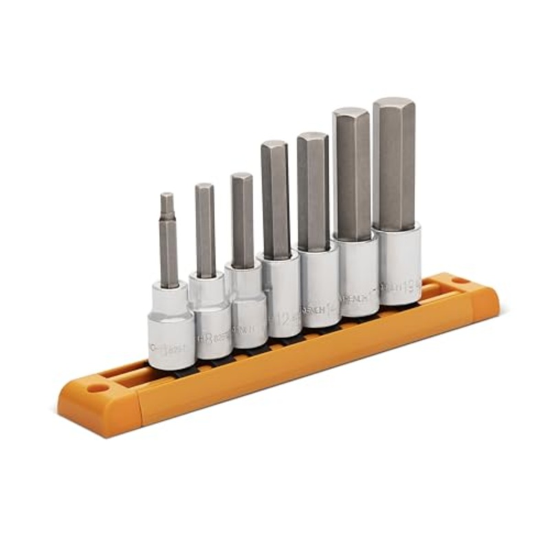 GEARWRENCH Mid Length Hex Bit Socket Set 1/2 Drive 7Piece MM | 82586