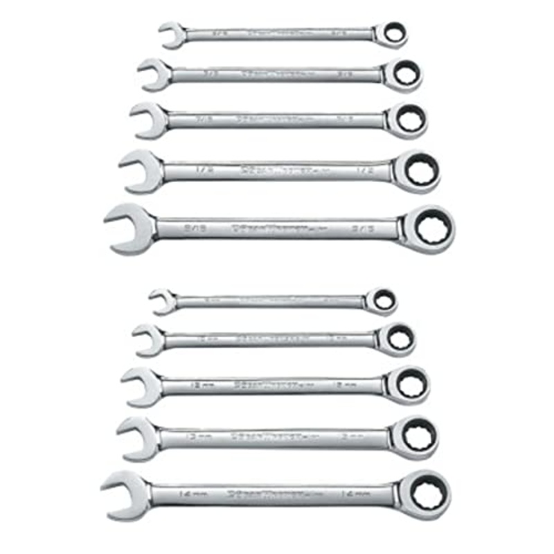 GEARWRENCH Ratcheting Combination SAE/Metric Wrench Set 10 Pc., 12 Point – 9418